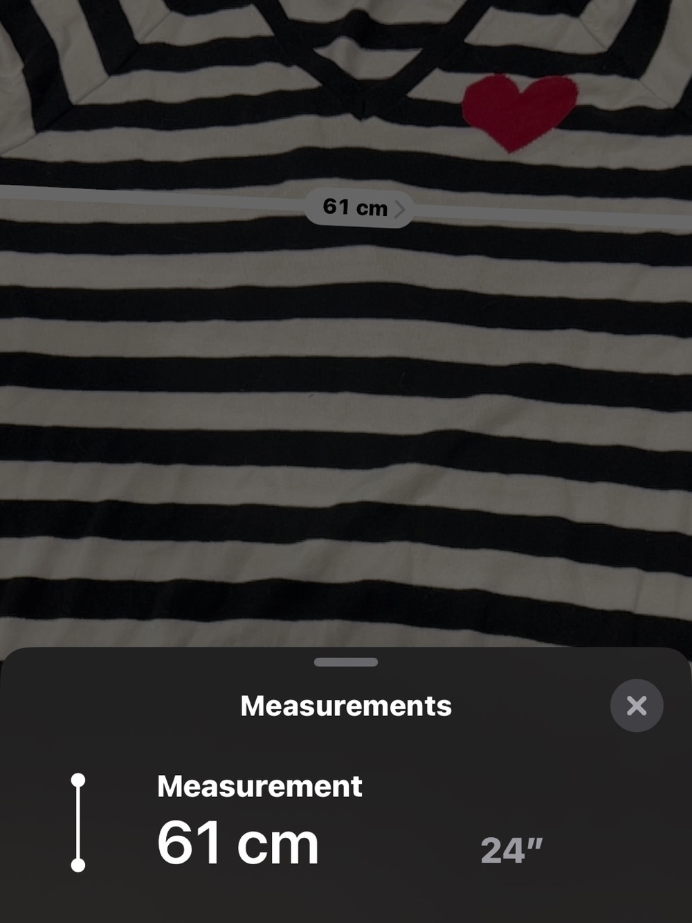 torrid Black & White Striped V-Neck Sweater with Red Heart - Picture 6 of 6